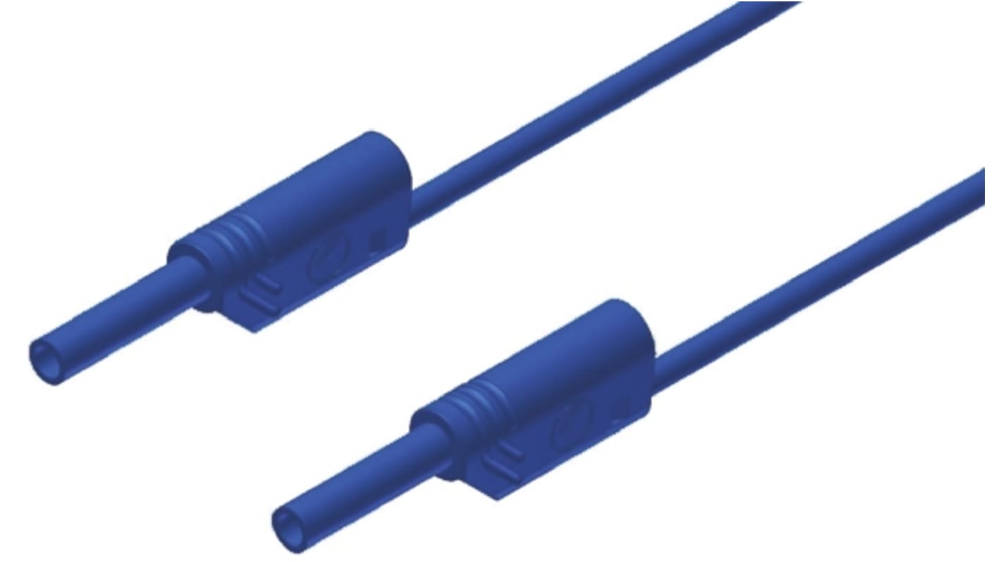 Hirschmann Test & Measurement 2 mm Connector Test Lead, 10A, 1000V ac/dc, Blue, 2m Lead Length