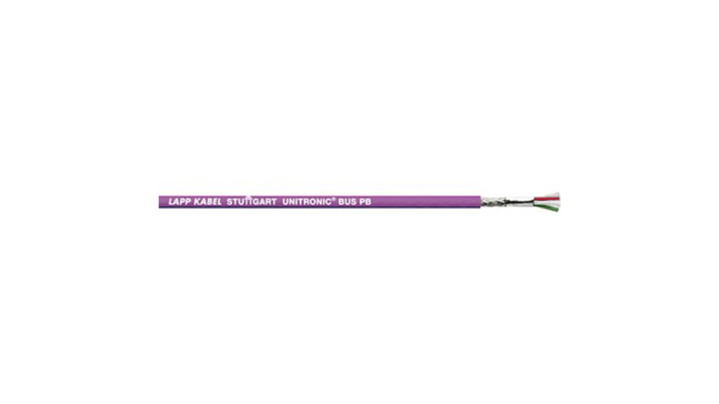 Lapp UNITRONIC BUS PB FC Datenkabel, 2-adrig Violett, 100m, Aluminiumfolie, Kupfergeflecht