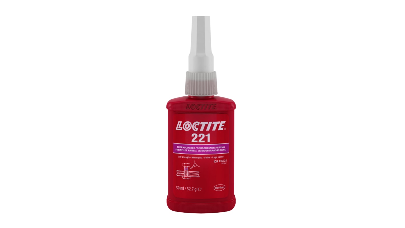 Loctite Loctite 221 Purple Threadlocking Adhesive, 50 ml, 24 h Cure Time