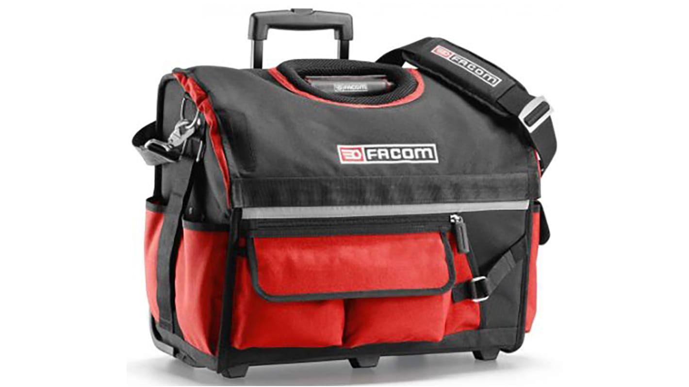 Facom Polyester, Polypropylene Wheeled Bag with Shoulder Strap 550mm x 360mm x 440mm