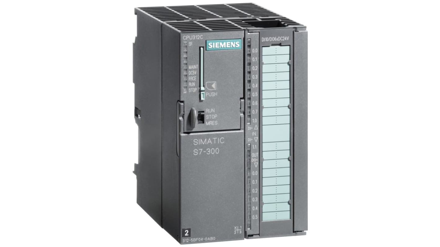 Siemens SIMATIC S7-300 Series PLC CPU for Use with SIMATIC S7-300 Series, Digital Output, 10 (Digital)-Input, Digital