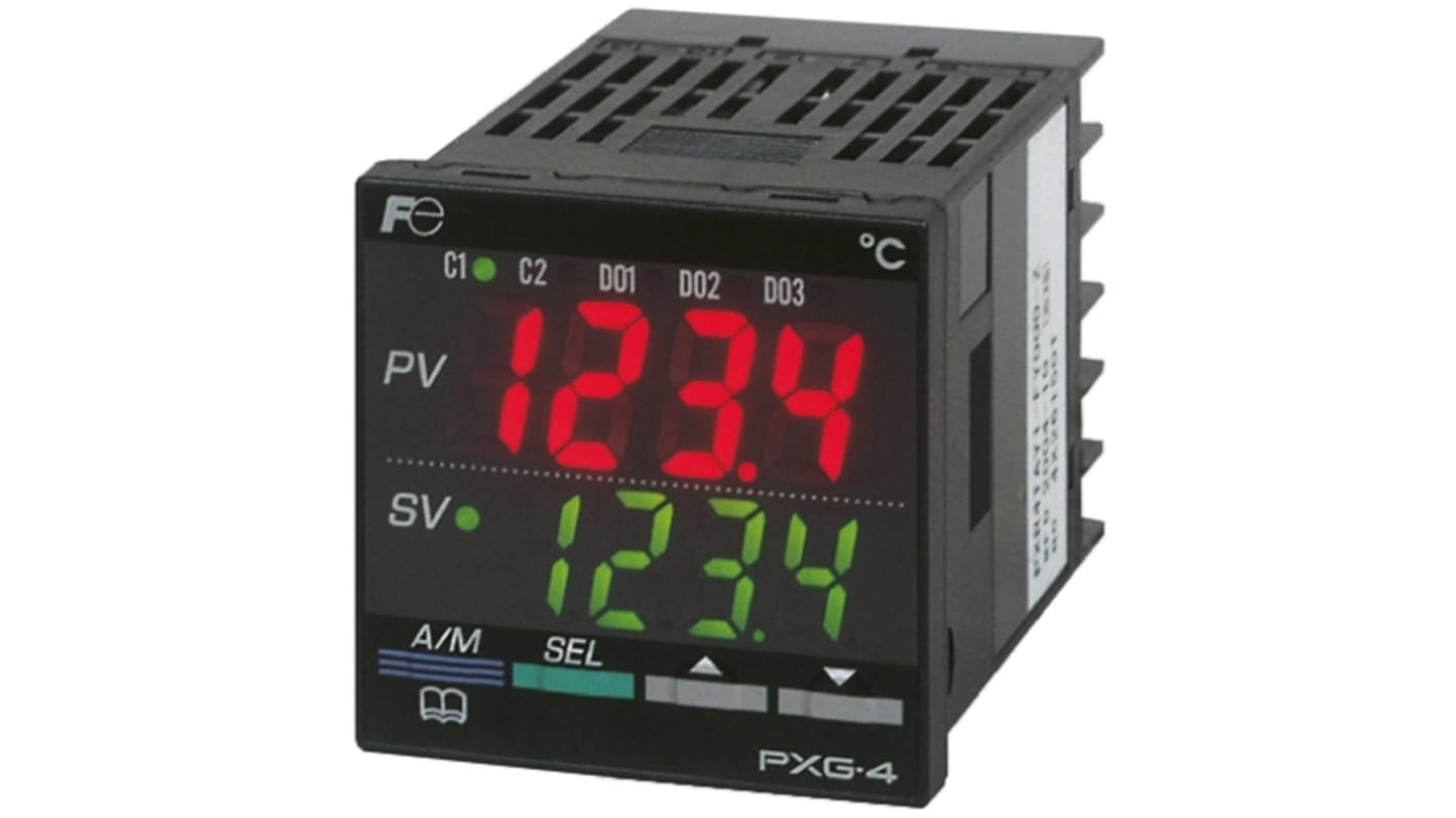 Fuji PXG4 PID Temperature Controller, 48 x 48mm, 1 Output Current, 24 V ac/dc Supply Voltage