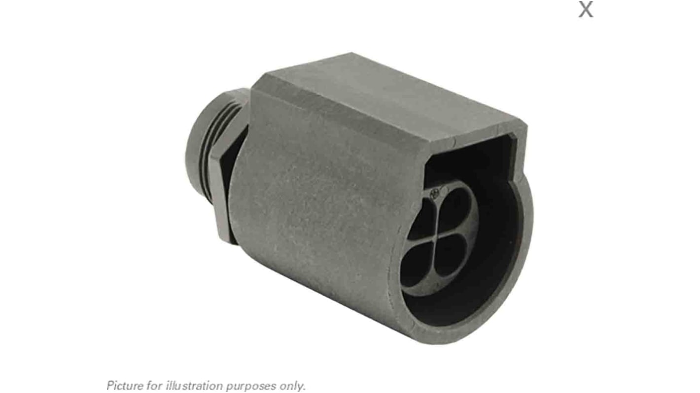 Souriau UTL 10 Rundsteckverbinder Buchse 4-polig / 16.0A, Tafelmontage, Crimpanschluss IP68, IP69K