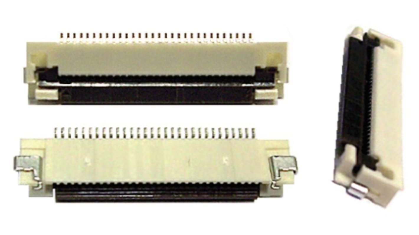 Molex FPC连接器, 10p, 0.5mm间距, 单排, 直角, 500mA, 50 V, Easy-On系列