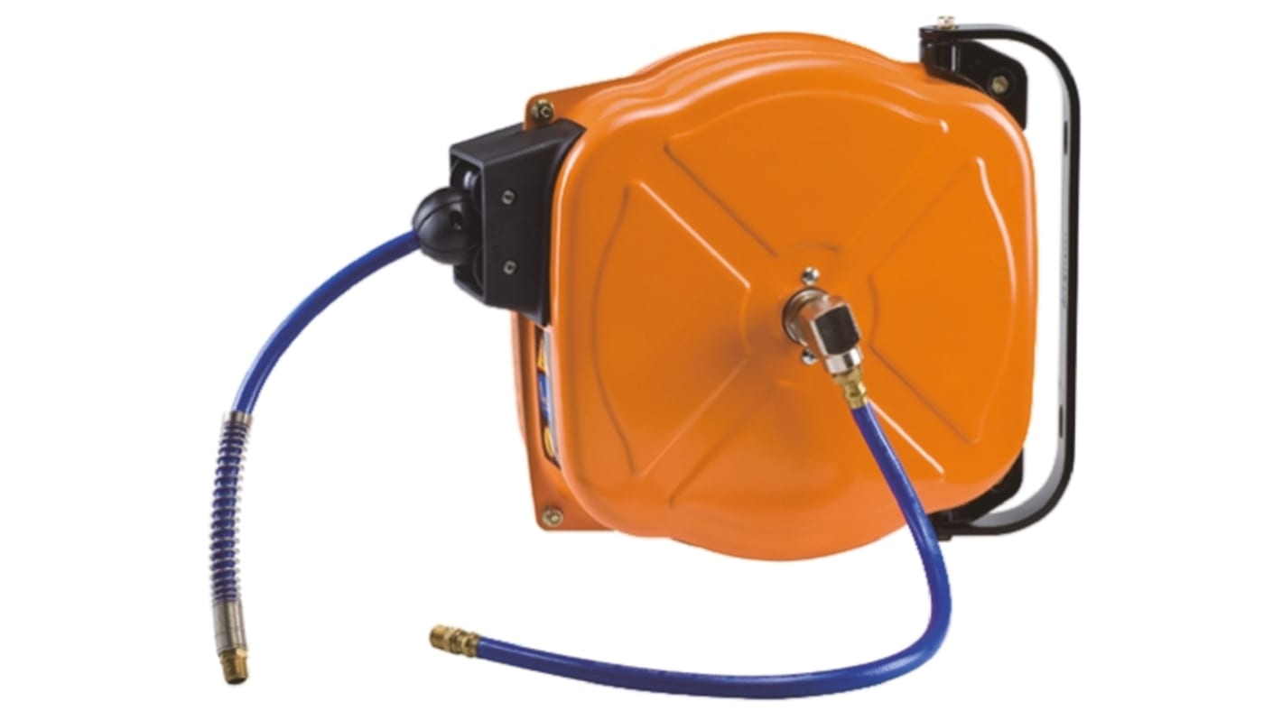 RS PRO Wall Mounted 10m Air Hose Reel, 8mm Inner Diameter, 12mm Outer Diameter