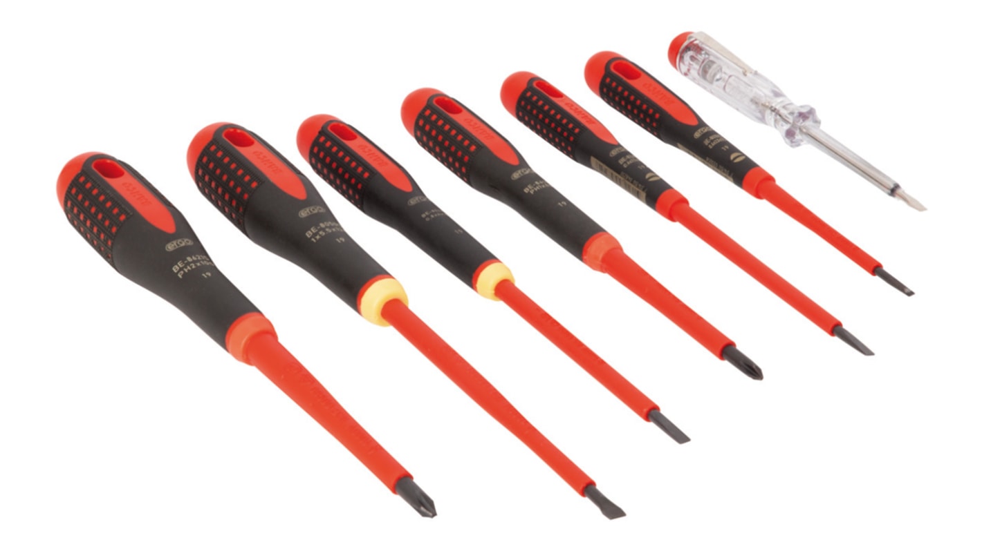 Bahco Pozidriv, Slotted Insulated Screwdriver Set, 8-Piece