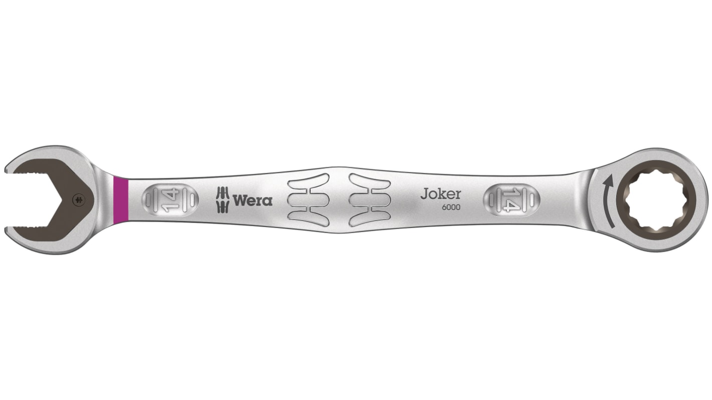 Wera Joker Series Combination Ratchet Spanner, 14mm, Metric, Double Ended, 188 mm Overall