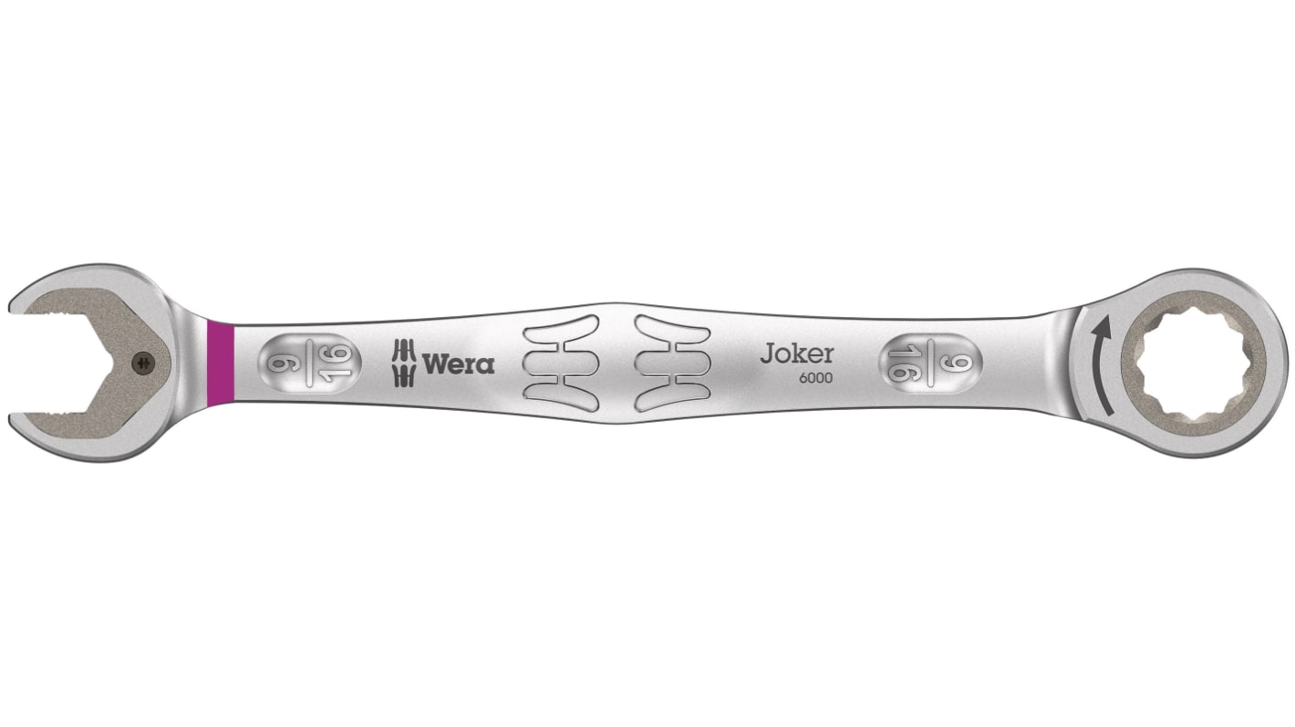 Wera Joker Series Combination Ratchet Spanner, 9/16in, Imperial, Double Ended, 188 mm Overall