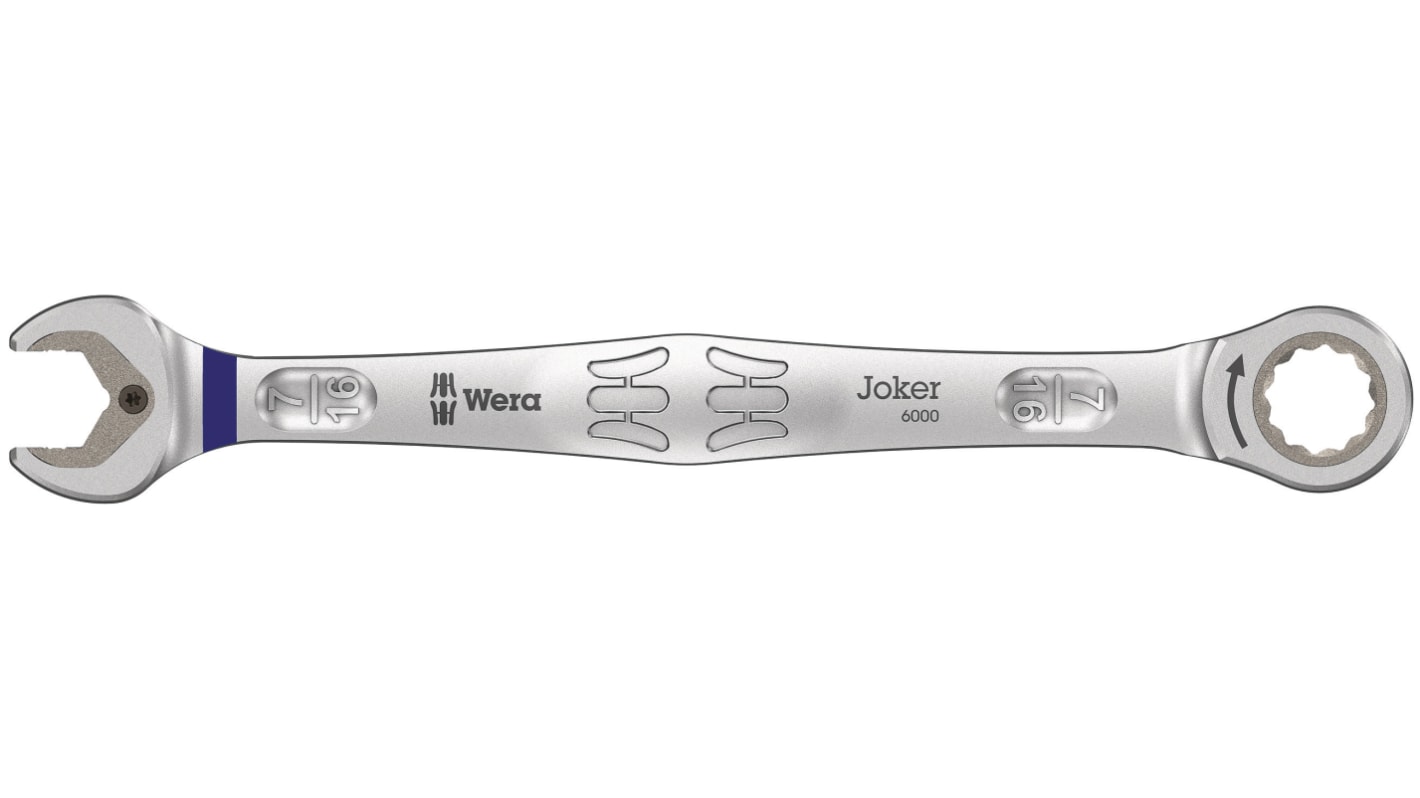 Wera Joker Series Combination Ratchet Spanner, Imperial, Double Ended, 165 mm Overall