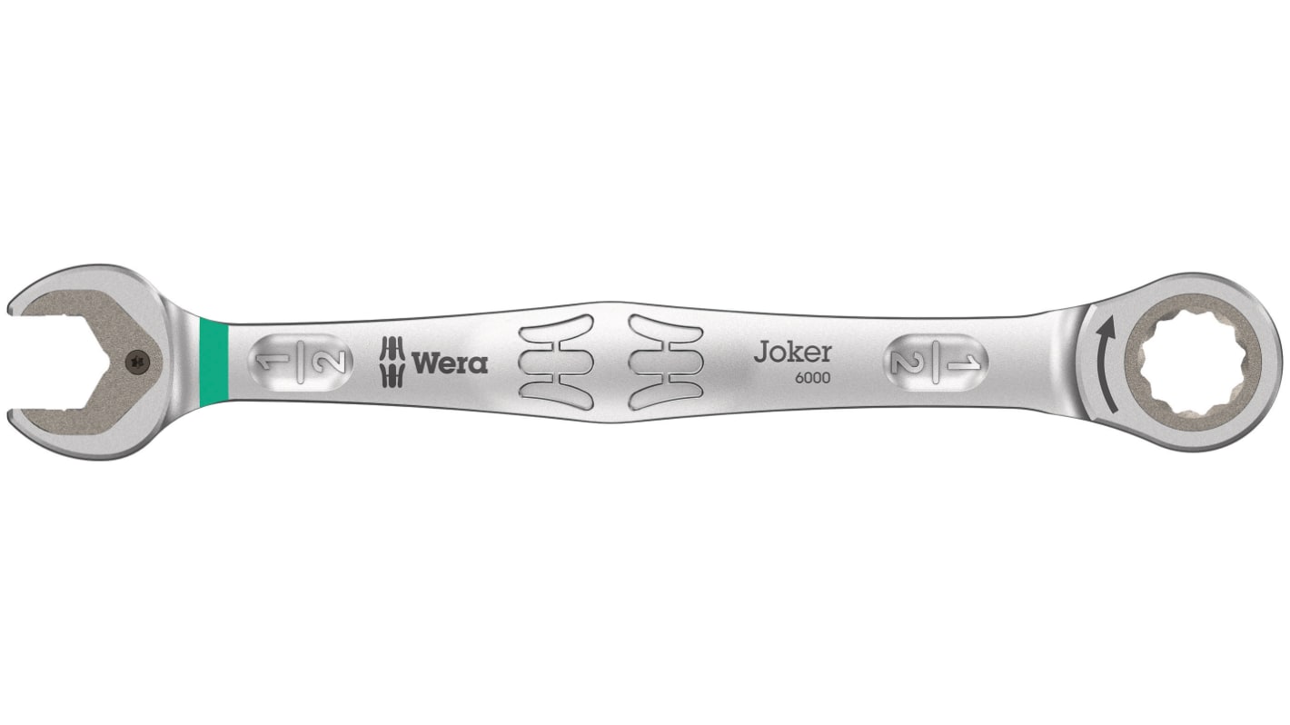 Wera Joker Series Combination Ratchet Spanner, 1/2in, Imperial, Double Ended, 177 mm Overall