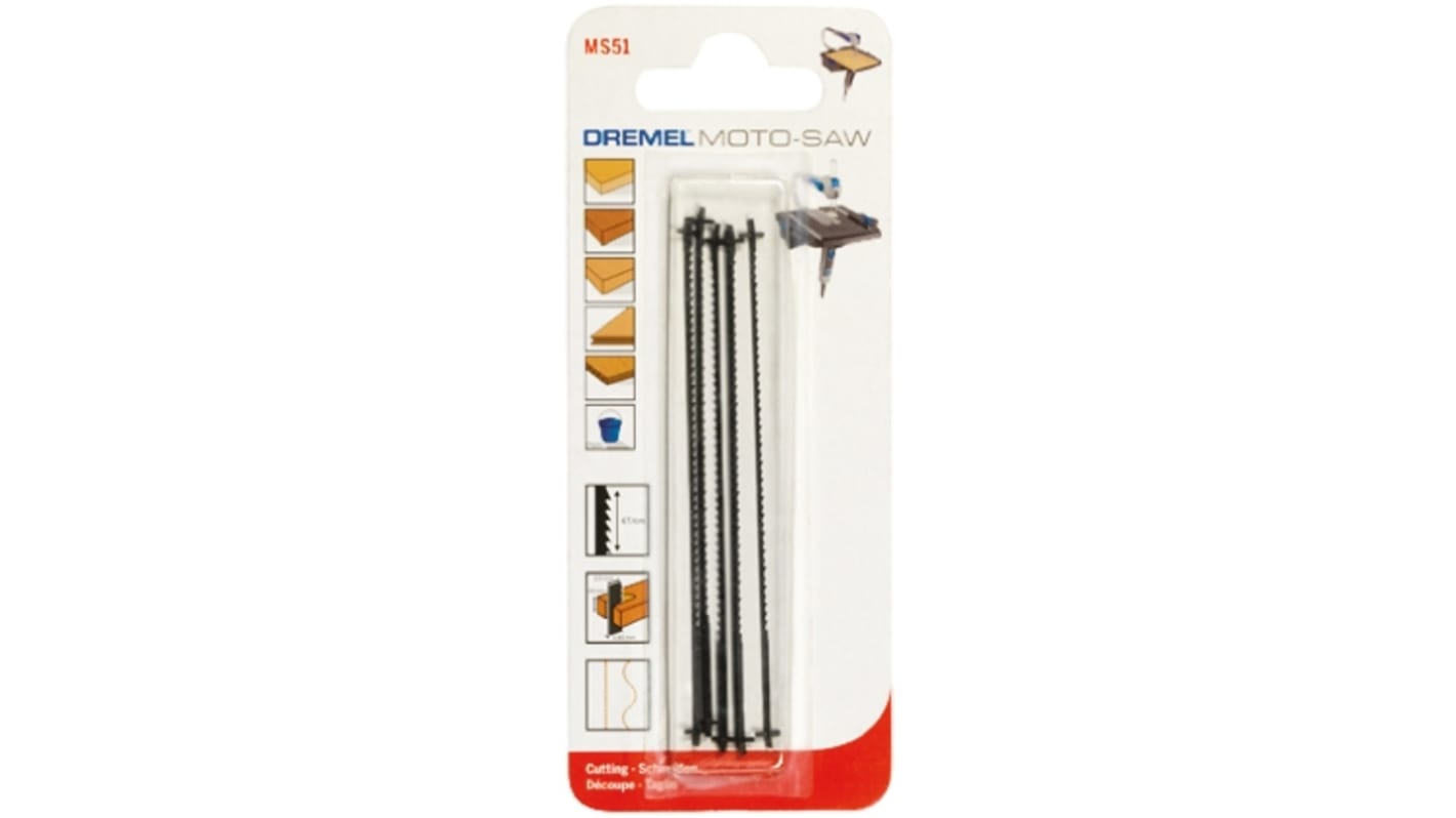 2615MS51JA Dremel 6 Teeth Per Inch 18mm Cutting Length Reciprocating Saw Blade Pack of 5 RS
