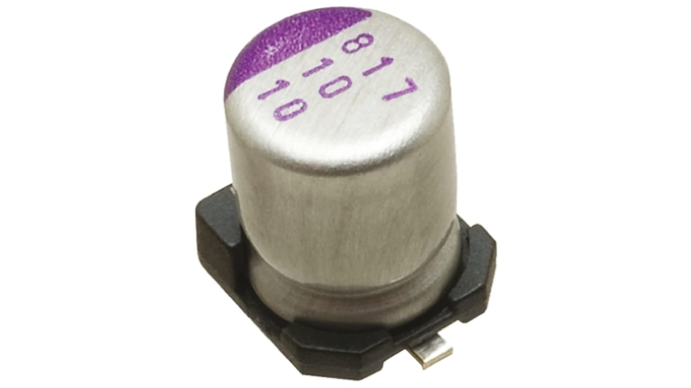 Panasonic 180μF Surface Mount Polymer Capacitor, 25V dc