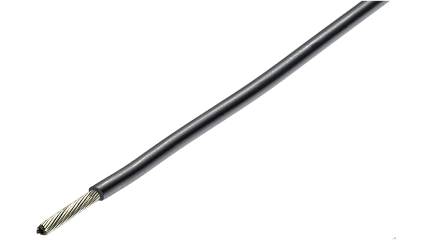 TE Connectivity Black 0.33 mm² Harsh Environment Wire, 22, 19/0.15 mm, 300m, Polyalkene Insulation