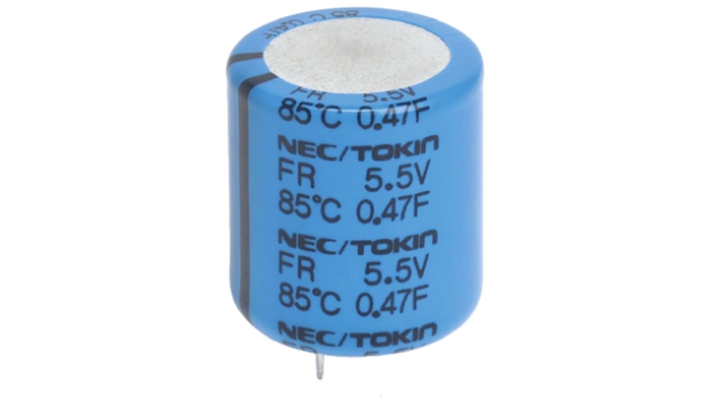 KEMET 22mF Supercapacitor -20 → +80% Tolerance, Supercap FR 5.5V dc, Through Hole