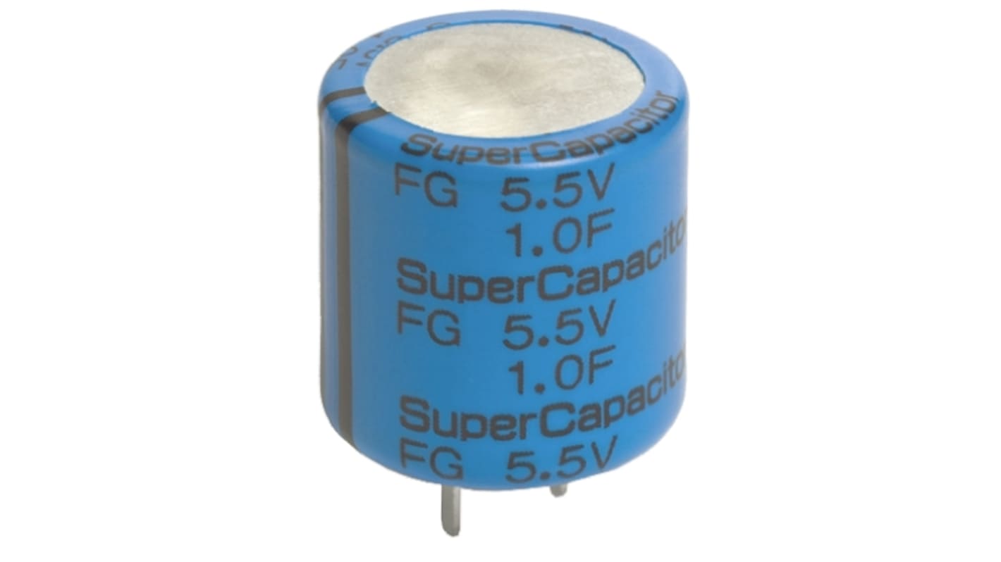 FGH0H105ZF | KEMET 電気二重層コンデンサ, 5.5V dc 1F リード品 FGH0H105ZF | KEMET 電気二重層コンデンサ, 5.5V dc 1F リード品
