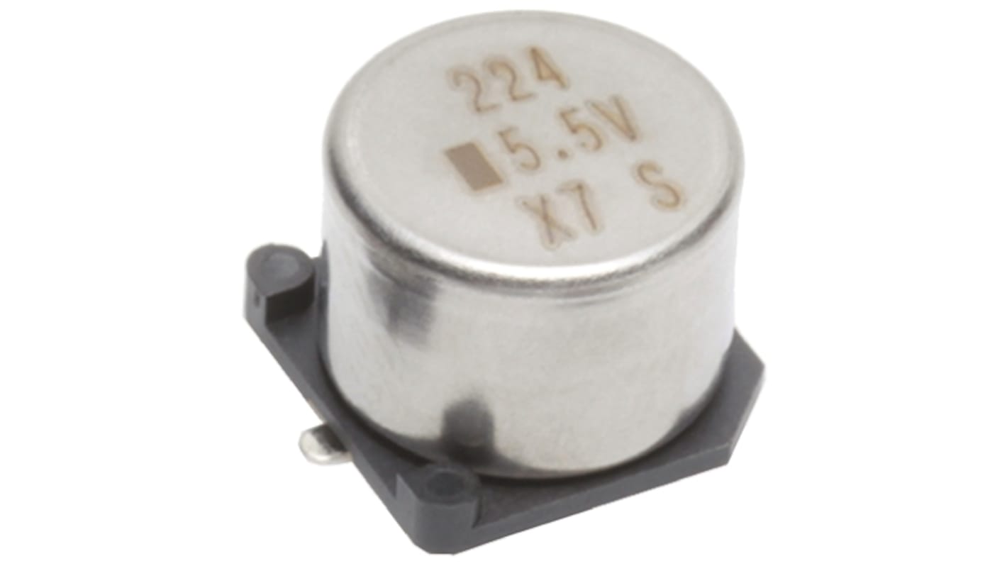 KEMET 0.1F Supercapacitor -20 → +80% Tolerance, Supercap FC 5.5V dc, Surface Mount