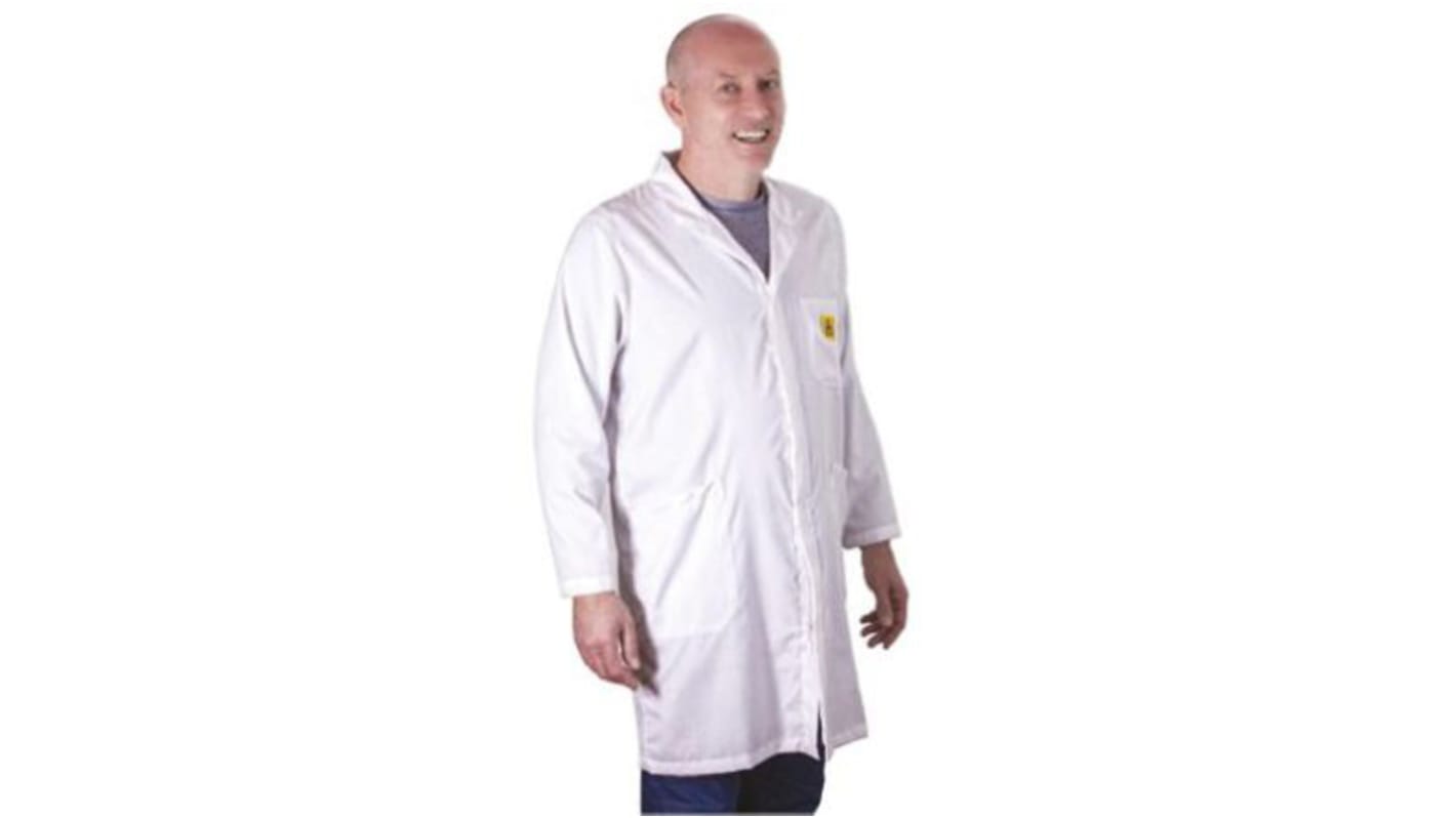 RS PRO White Unisex Reusable Lab Coat, S