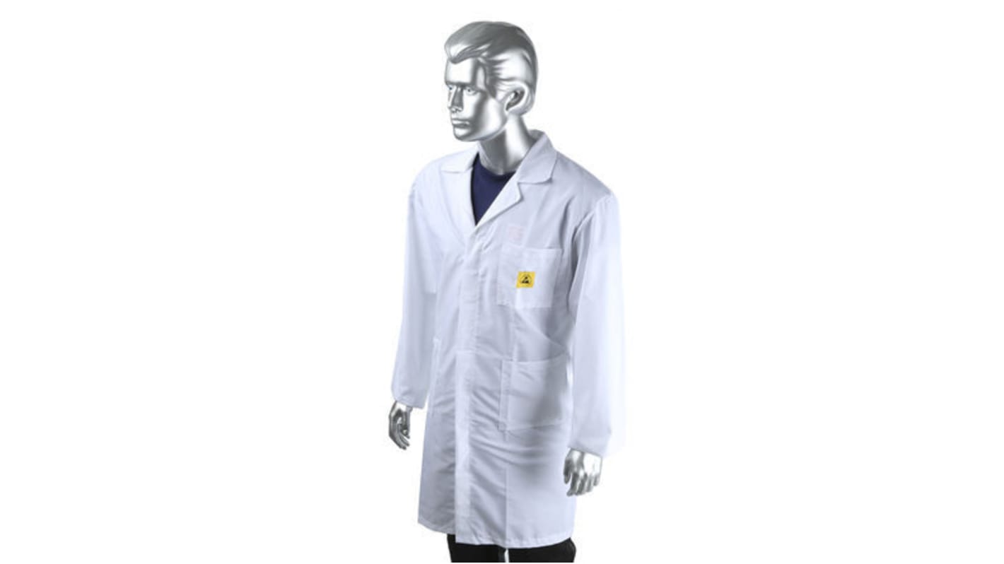 Camice da laboratorio Riutilizzabile RS PRO Unisex, tg. M, in Cotone, poliestere, bianco
