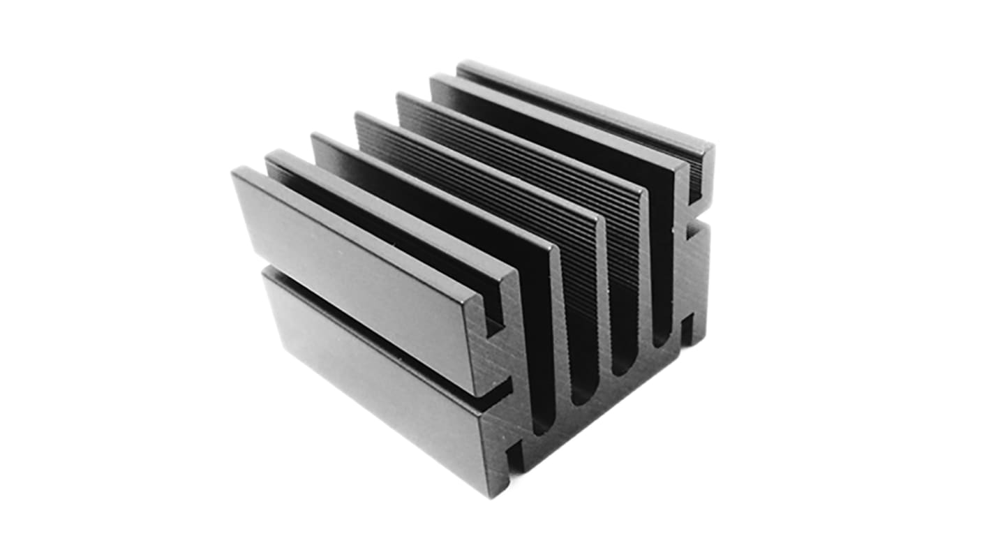 RS PRO Heatsink, Universal Rectangular Alu, 6.4°C/W, 50 x 46 x 33mm, Screw