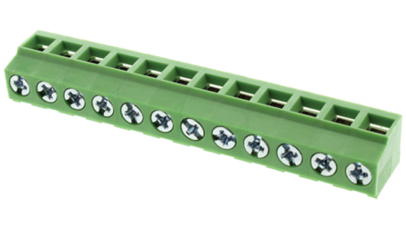 RS PRO 基板用端子台, 16A, 300 V, 5.08mmピッチ, 1列, 12極 | RS RS PRO 基板用端子台, 16A, 300 V, 5.08mmピッチ, 1列, 12極 | RS