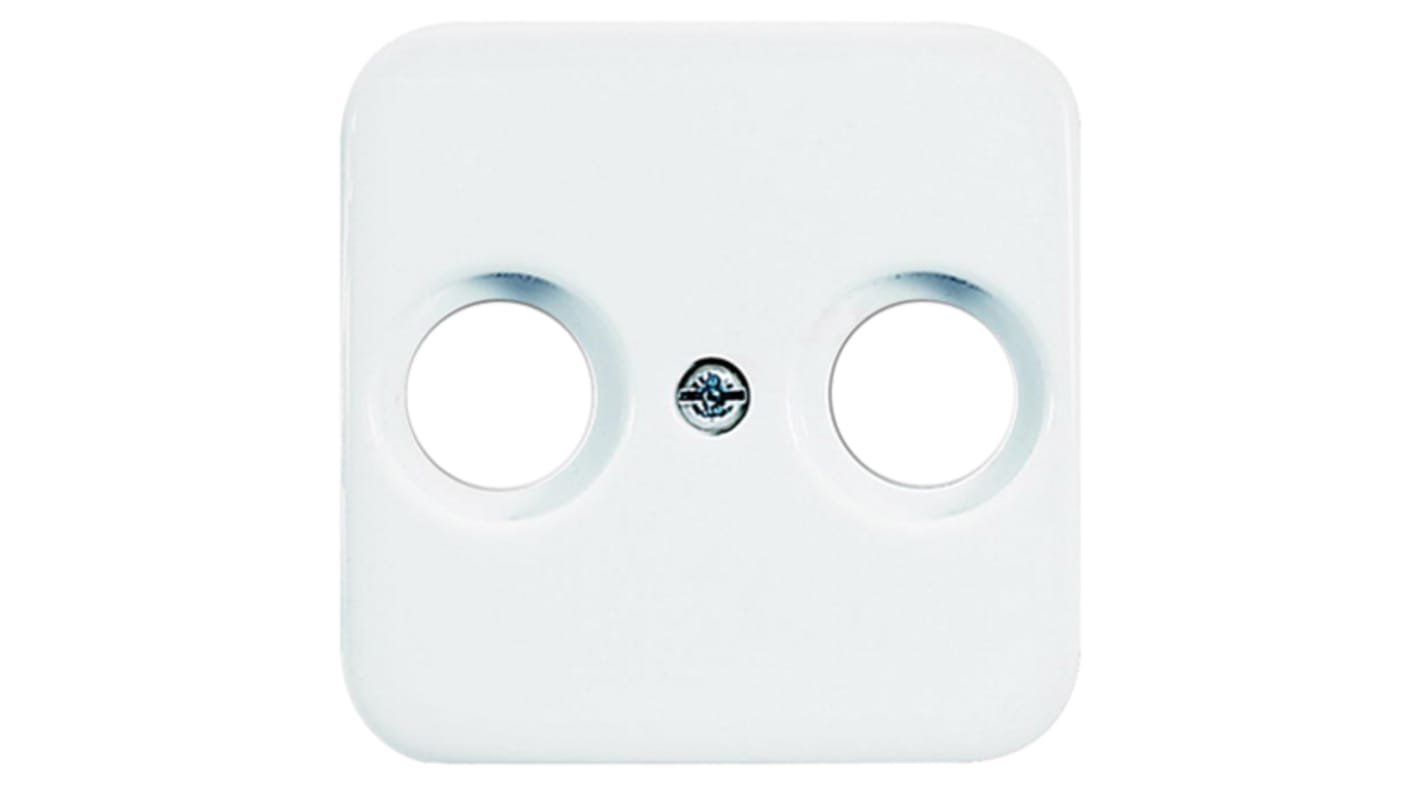 double TV/Sat cover plate alpine white