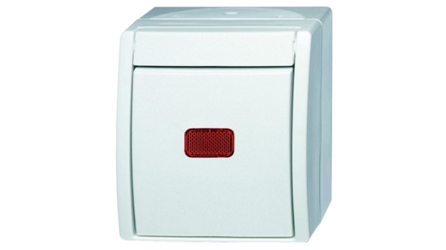 Busch Jaeger - ABB Rocker Light Switch, 2 Way, 1 Gang