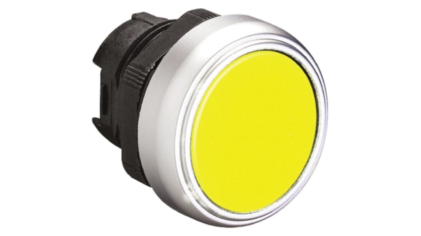 Lovato Platinum Series Yellow Spring Return Push Button Head, 22mm Cutout, IP66, IP67, IP69K