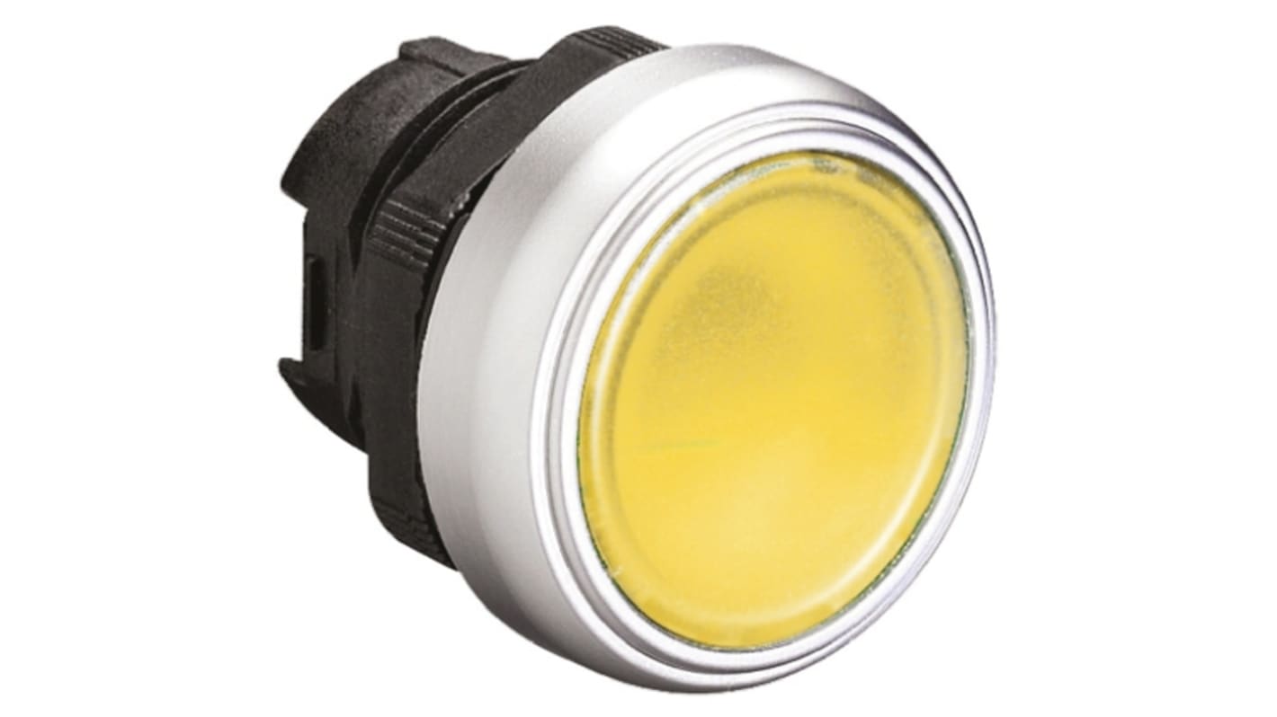 Lovato Platinum Series Yellow Spring Return Push Button Head, 22mm Cutout, IP66, IP67, IP69K