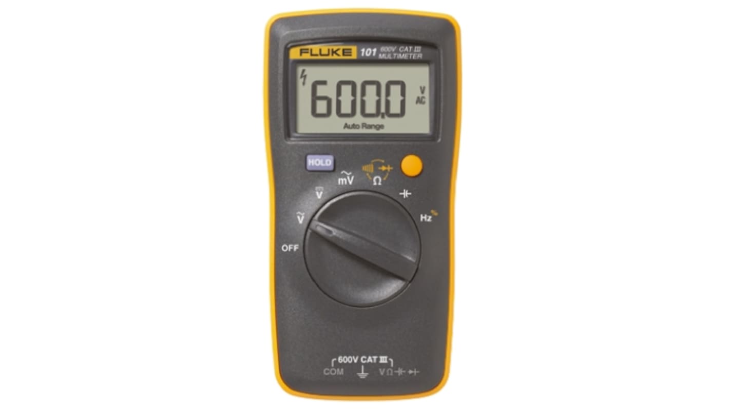 Fluke 101 手持式万用表, 最大600V 交流, 最大600V 直流, 最大40MΩ
