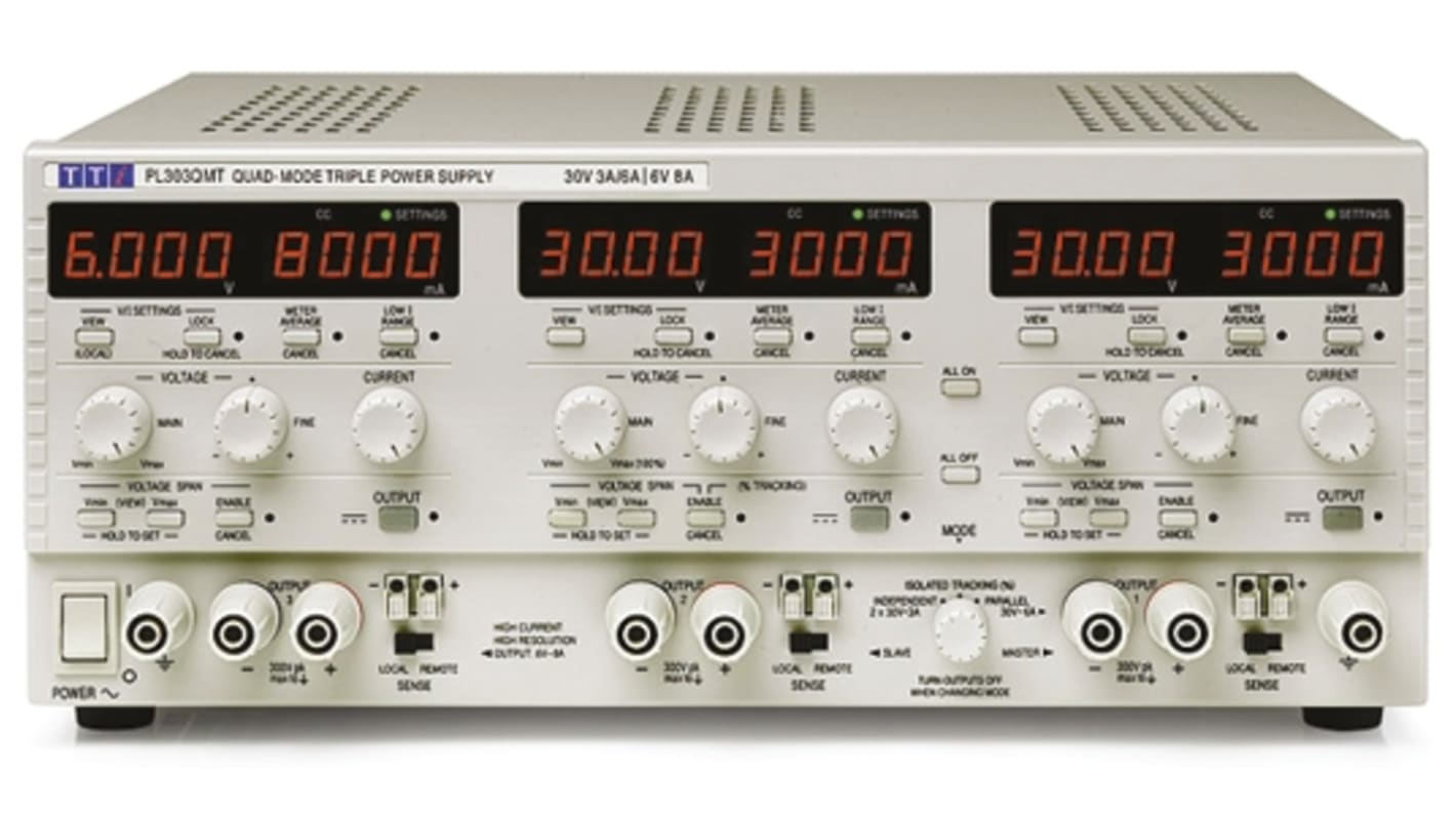 Zasilacz laboratoryjny 0 → 6V 0.1 mA → 8 A Aim-TTi 228W Zasilacz DC z trzema wyjściami