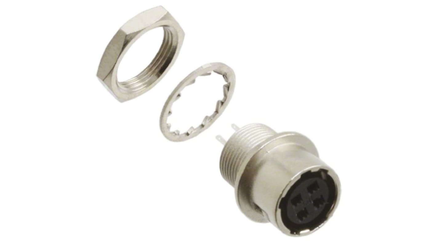 Hirose Circular Connector, 4 Contacts, Panel Mount, Socket, Female, HR10 Series