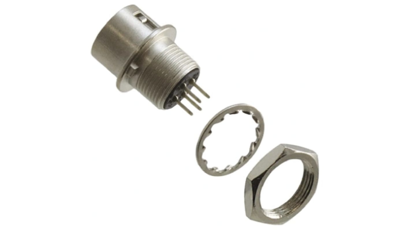 Hirose Circular Connector, 4 Contacts, Panel Mount, Miniature Connector, Socket, Male, HR10 Series