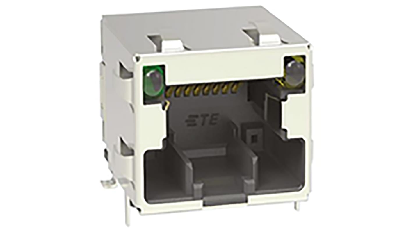 TE Connectivity Female RJ45 Socket, Surface Mount, Cat5e Right Angle 1 Port 8 -Way