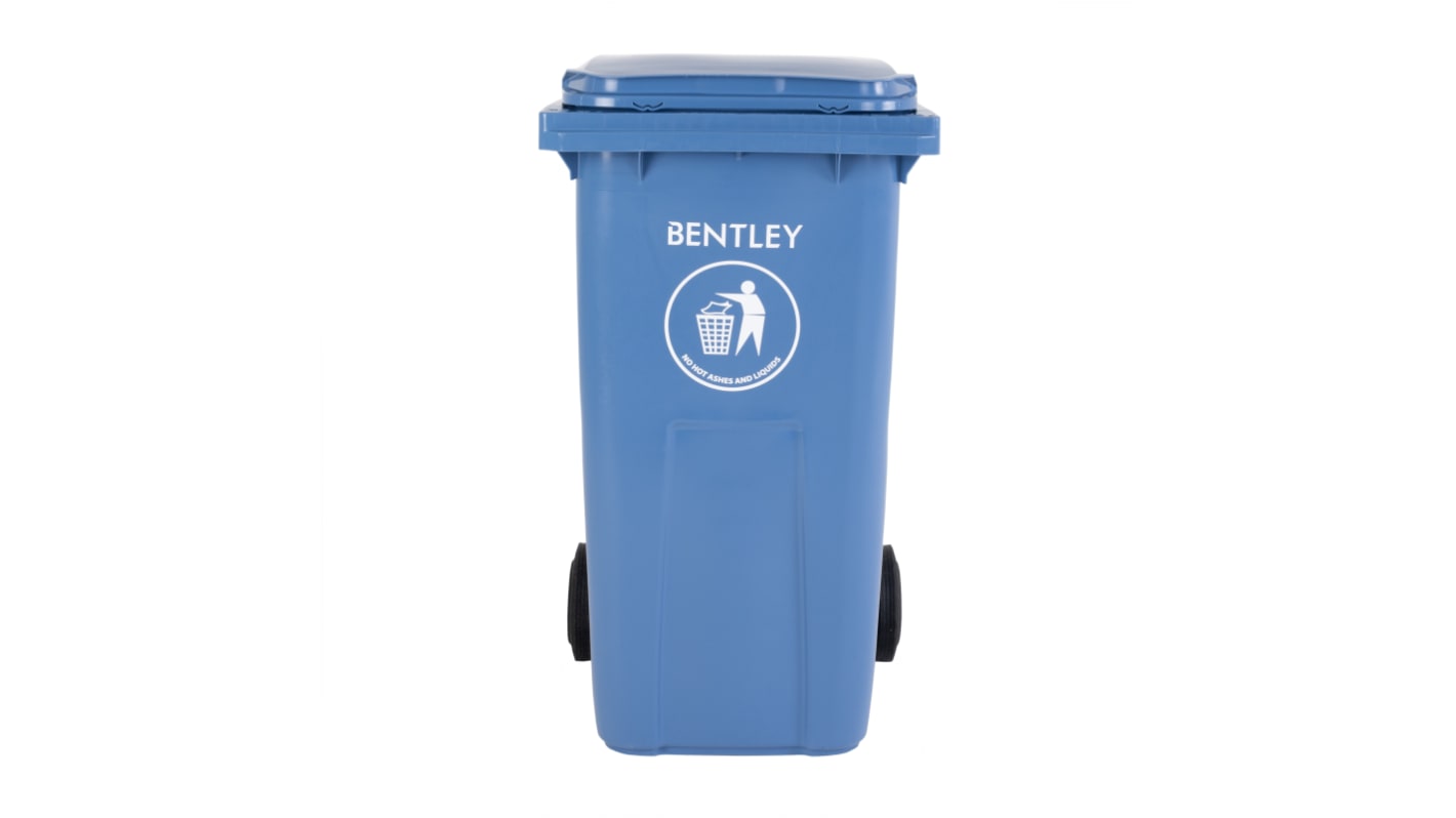 RS PRO 240L Blue Flip PP Waste Bin