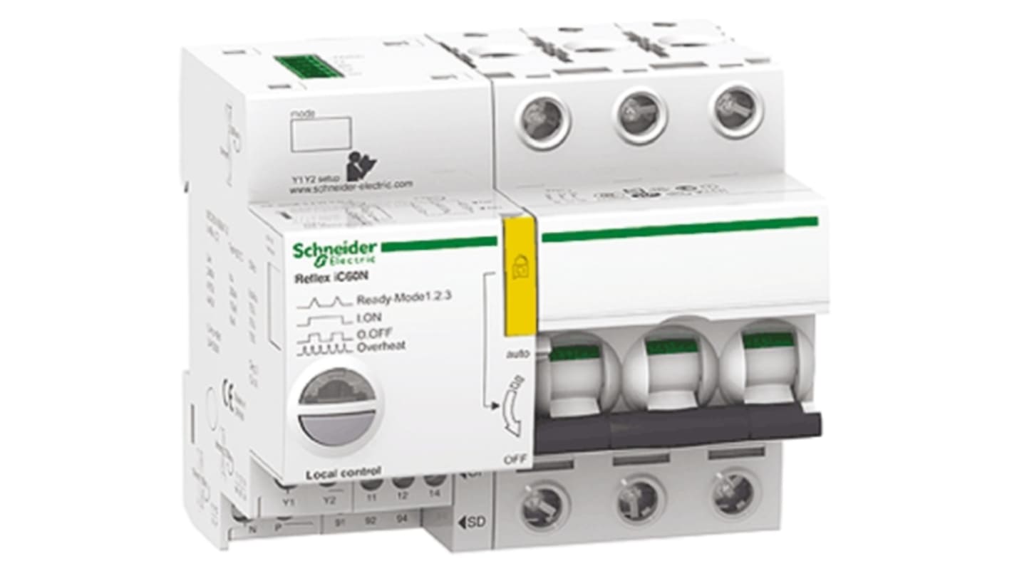 Schneider Electric Acti 9 iC60N MCB, 3P, 25A Curve C, 220 → 240V AC, 24V DC, 6 kA Breaking Capacity