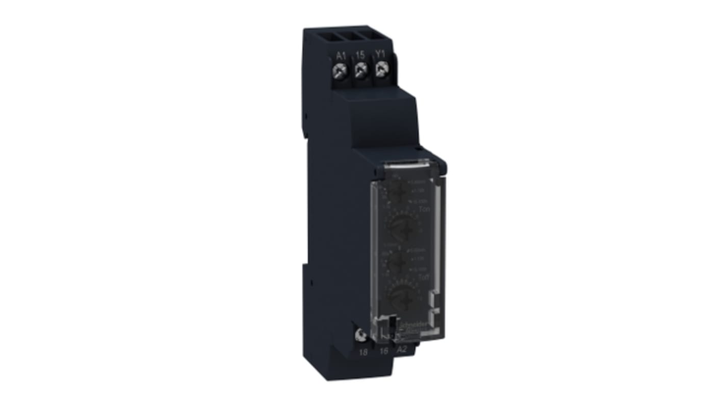 Schneider Electric Harmony Time Series DIN Rail Mount Timer Relay, 12V ac/dc, 2-Contact, 0.1 s → 100h, SPDT