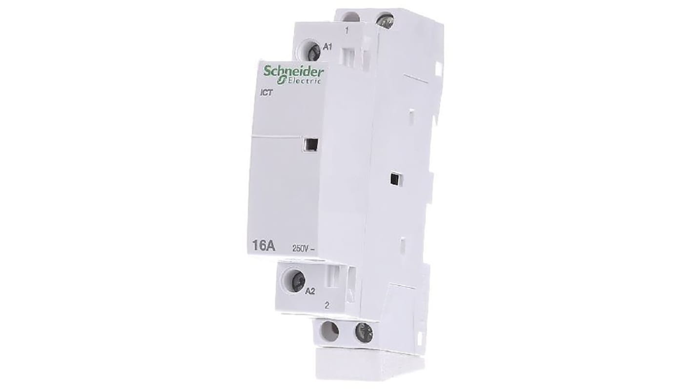 Schneider Electric Acti9 iCT iCT Contactor, 12 V ac Coil, 1-Pole, 16 A, 1NO, 250 V ac