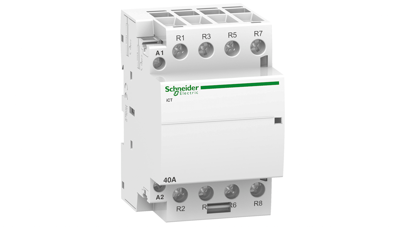 Contattore Schneider Electric, serie iCT, 4 poli, 4NC, 40 A, bobina 230 V ca