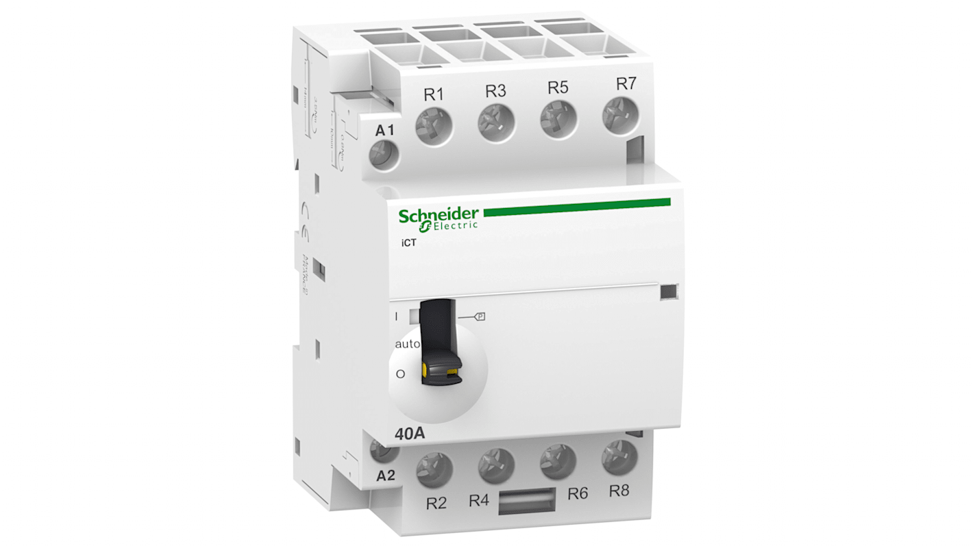 Schneider Electric Acti9 iCT iCT Contactor, 230 V ac Coil, 4-Pole, 63 A, 4NO, 400 V ac