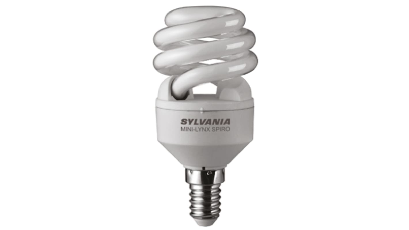 Sylvania E14 Spiral Shape CFL Bulb, 12 W, 2700K