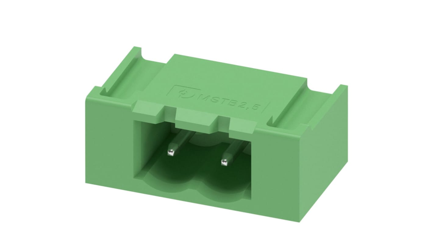 Phoenix Contact, 5.08mm Pitch, COMBICON Control, 2 Way, , Pluggable Terminal Block, Header, Through Hole, Screw