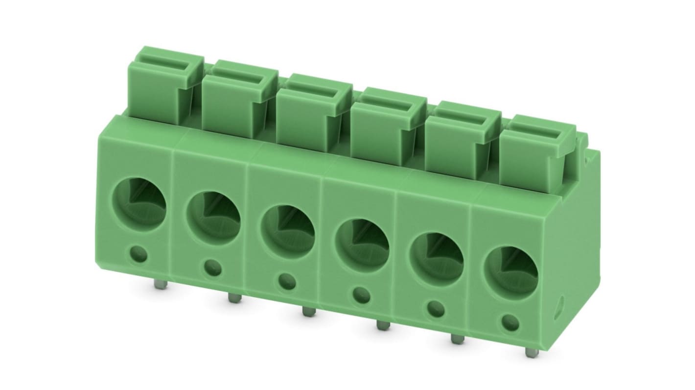 Phoenix Contact PTS 1.5/3-5.0-H Series PCB Terminal Block, 3-Contact, 5mm Pitch, Through Hole Mount, 1-Row, Spring Cage