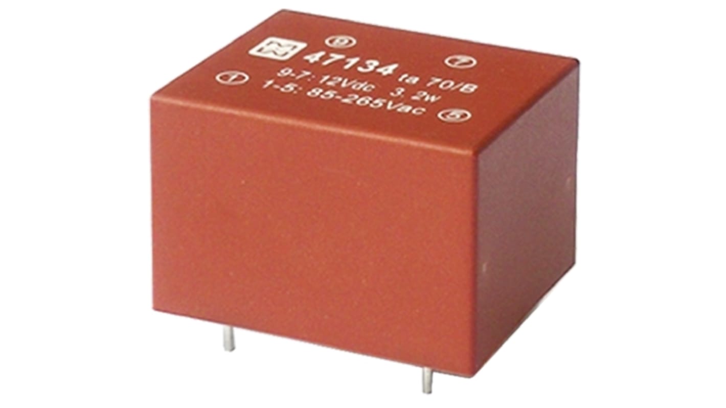 1 Output 2.5W SMPS Transformer, 85 → 265 V ac, 85 → 370 V dc, 15V dc