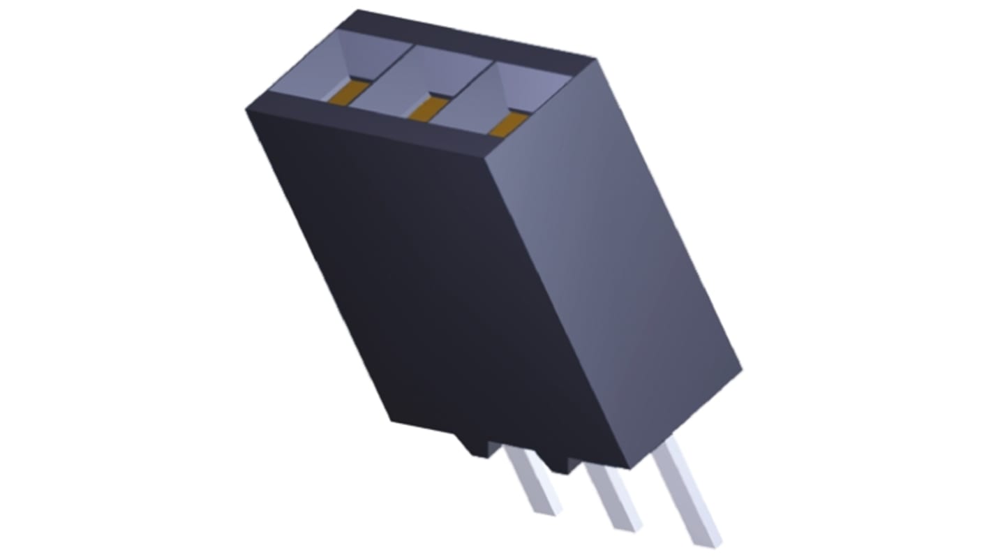 Gniazdo PCB 3 -pinowe raster: 2.54mm typu płytka – płytka Proste Przewlekany