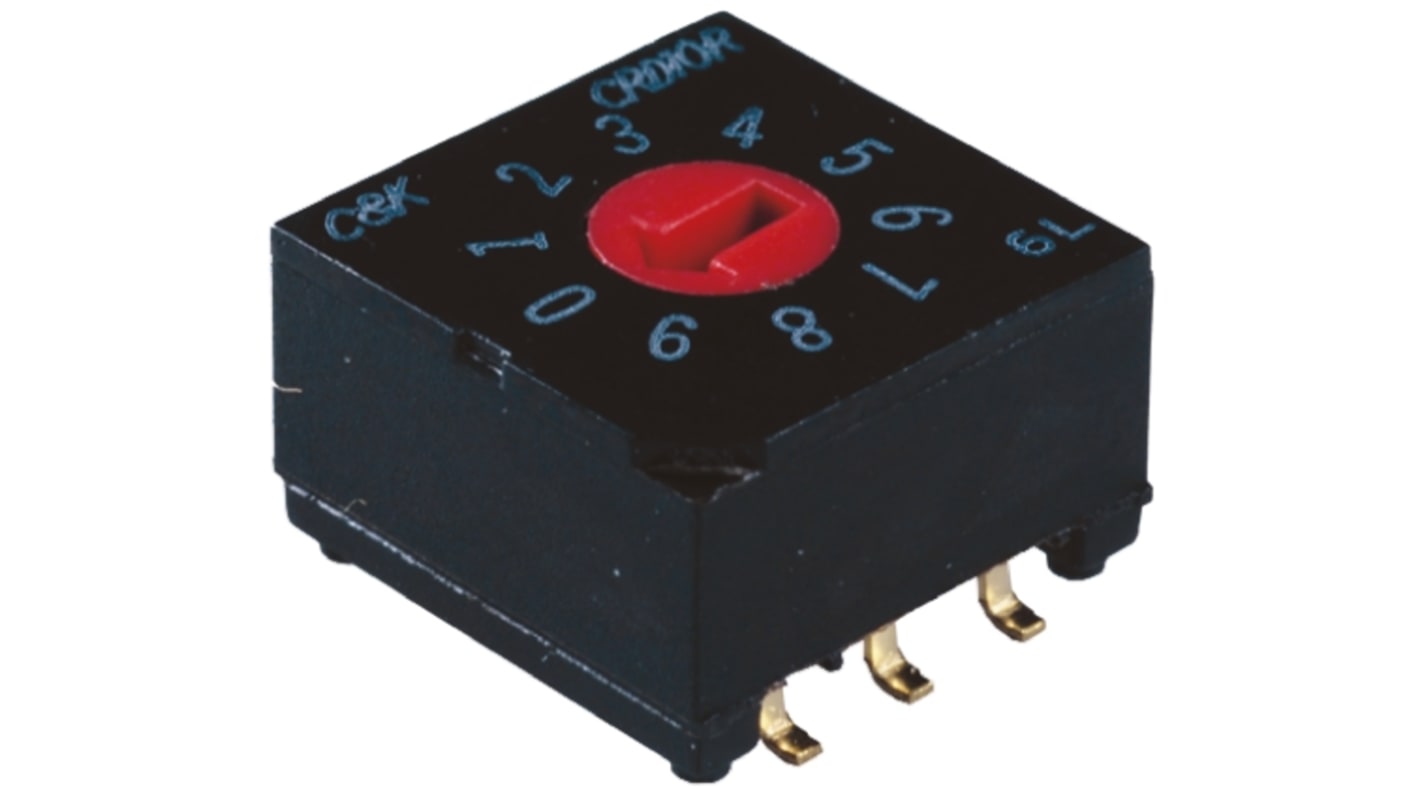 C & K 10 Way Surface Mount DIP Switch Rotary, Flush Actuator