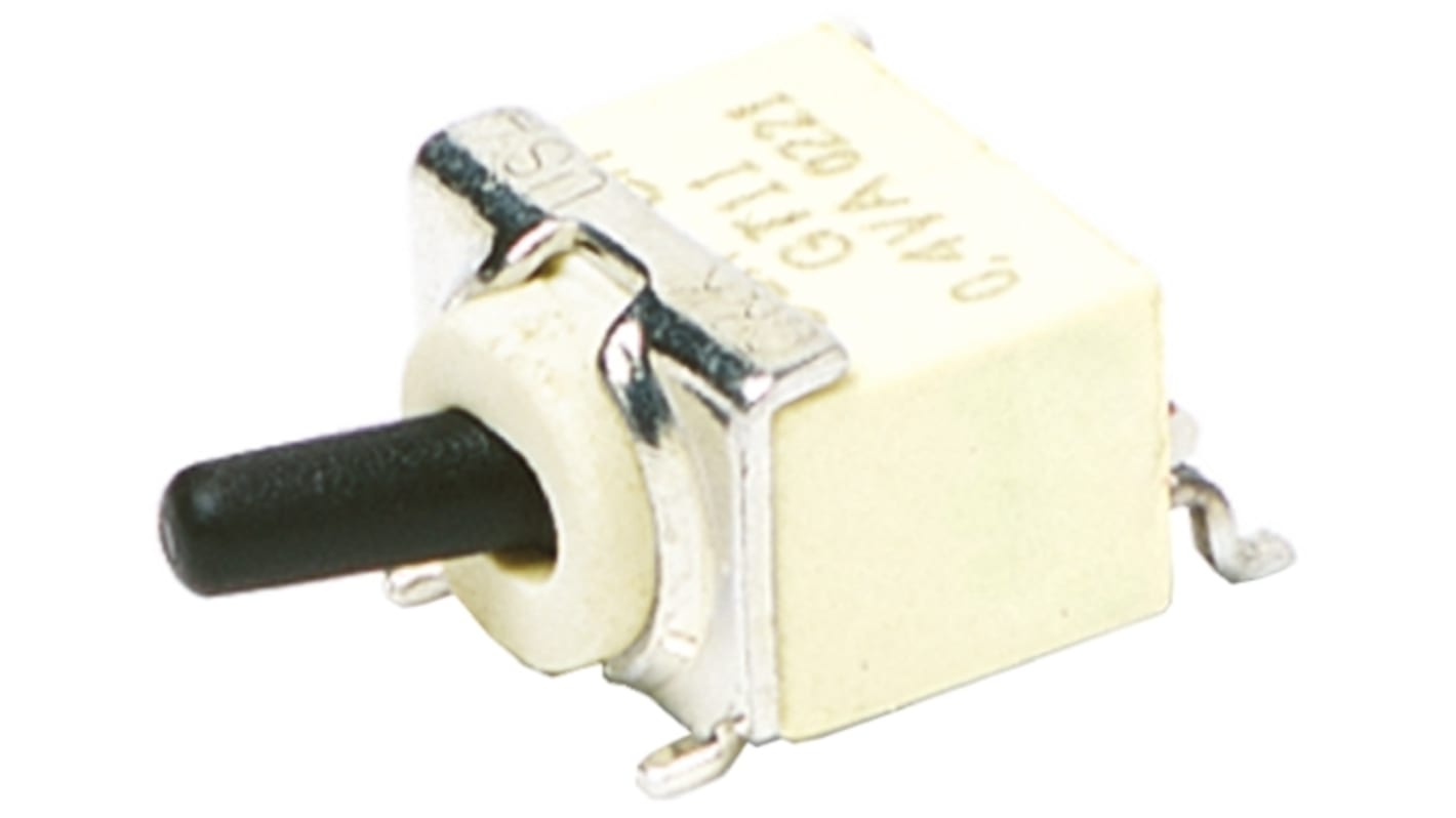 C & K Toggle Switch, PCB Mount, On-(On), SPDT, Surface Mount Terminal