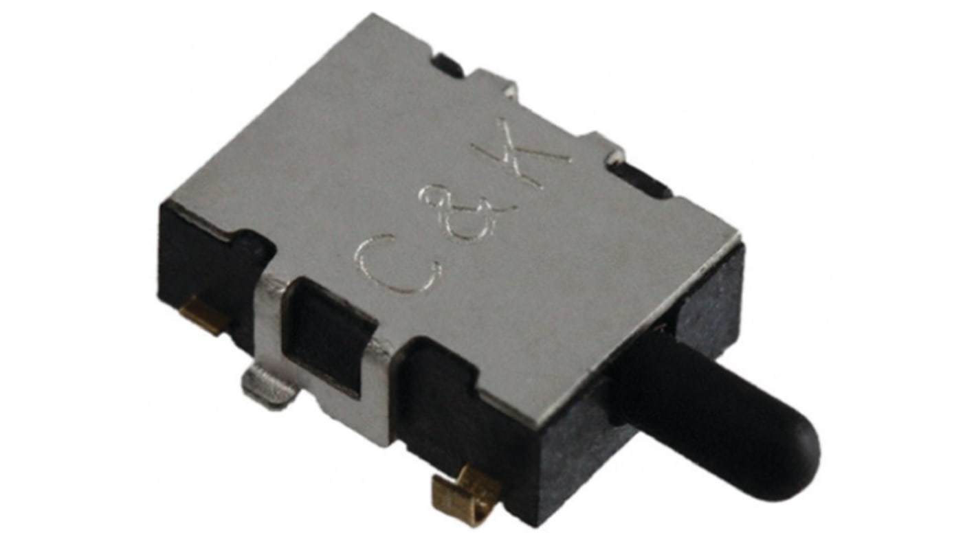 C & K Detector Switch, SPST, 100 mA @ 12 V dc, Gold Flashing