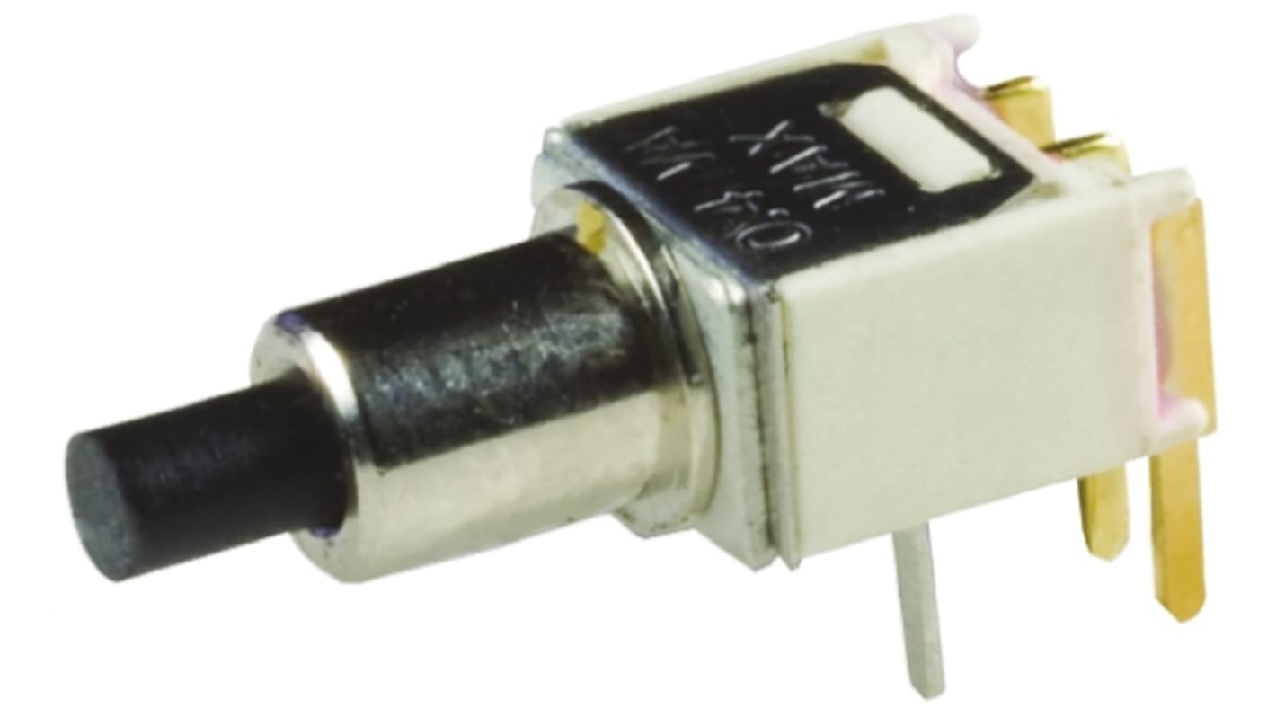 Interruptor de Botón Pulsador C & K, color de botón Amarillo, SPST, acción momentánea, 400 mA a 20 V, Montaje en