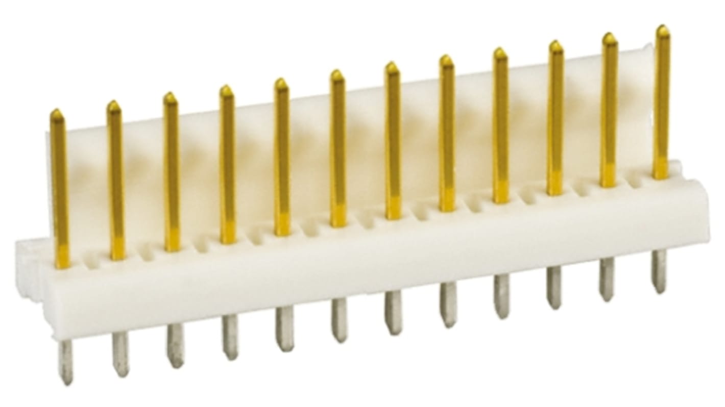 TE Connectivity MTA-100 Series Straight Through Hole PCB Header, 12 Contact(s), 2.54mm Pitch, 1 Row(s), Unshrouded