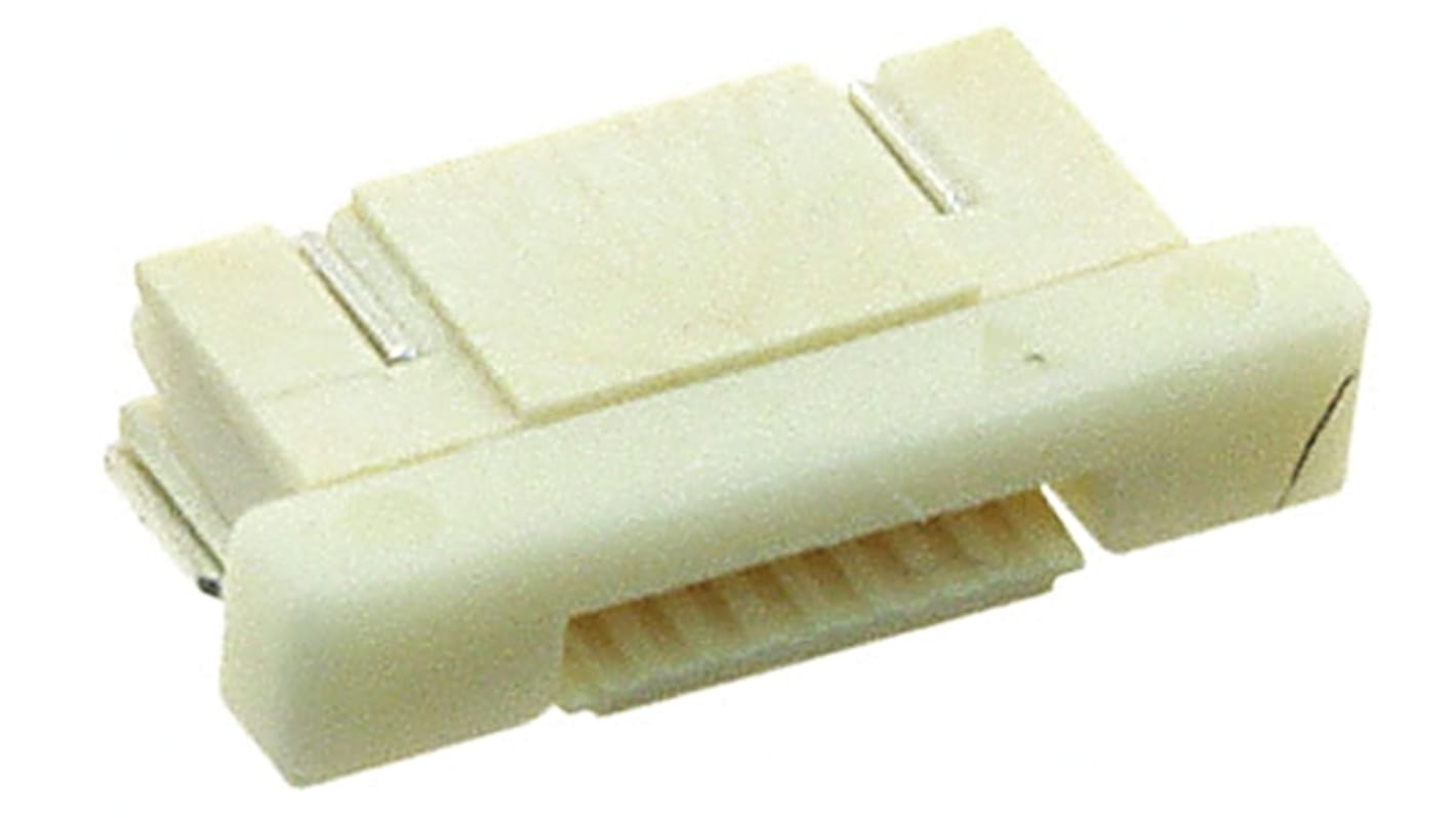 TE Connectivity FPC连接器, 母座, 8p, 0.5mm间距, 单排, SMT安装, 直角, 500mA, 250 V 交流, FPC系列